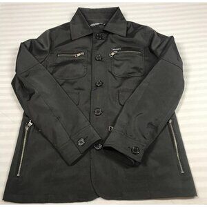 Dolce & Gabbana Jacket Mens 46 Black Made in Italy Utility Zip Pockets Lined